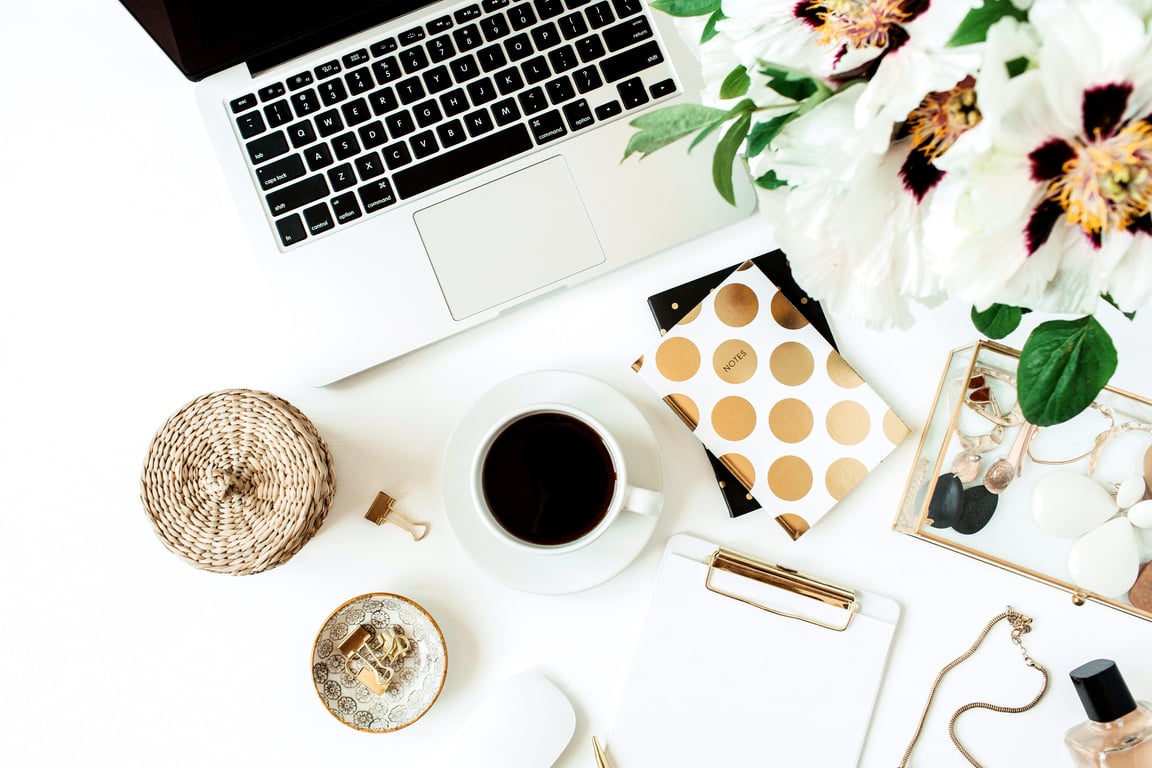 Neutral and Minimal Feminine Work Desk 